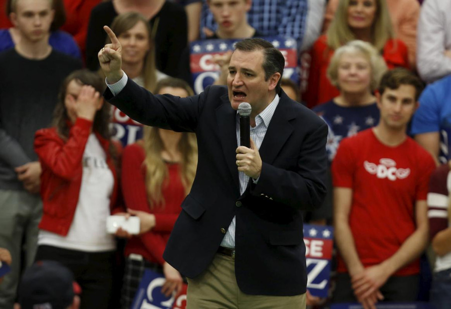 Thượng nghị sĩ Ted Cruz đang đứng ở vị trí thứ hai trong cuộc đua bên đảng Cộng hòa. Ảnh: AP Thượng nghị sĩ Ted Cruz đang đứng ở vị trí thứ hai trong cuộc đua bên đảng Cộng hòa. Ảnh: AP