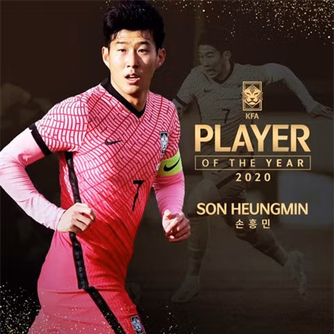 Son Heung-min được vinh danh Cầu thủ xuất sắc nhất Hàn Quốc năm 2020.