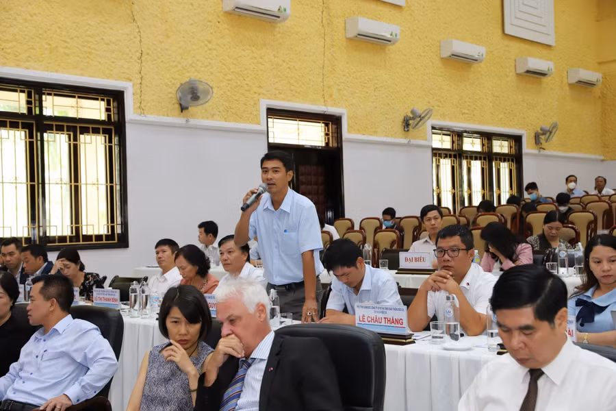 Đại diện các đối tác từ chính quyền địa phương của Chương trình IUC phát biểu tại Hội thảo.