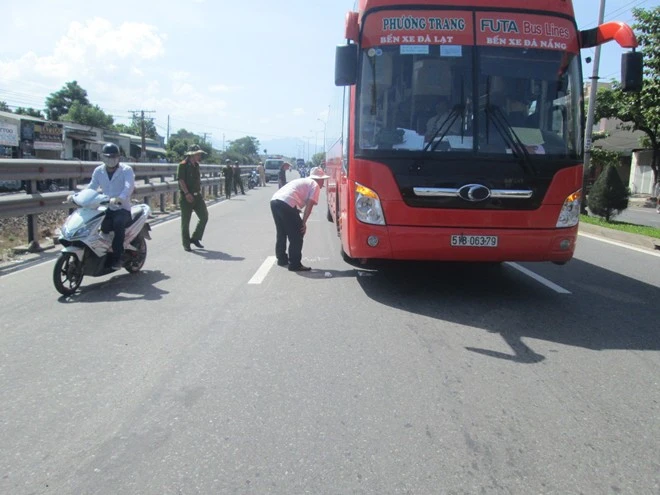 Hiện trường vụ tai nạn. Ảnh: Đoàn Nguyên.