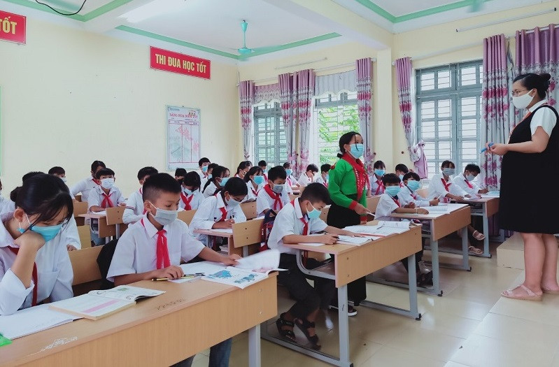 Một buổi lên lớp của học sinh trong diện đề án. Ảnh: TG