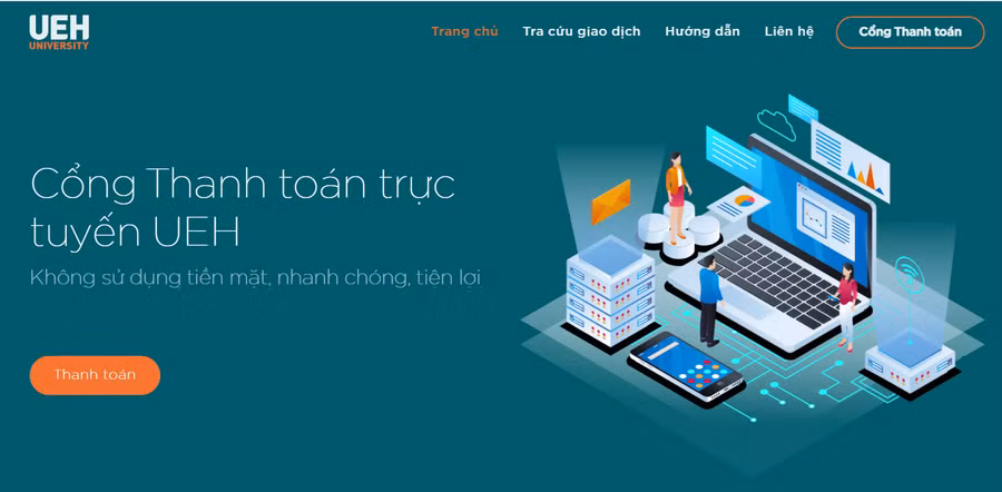 Cổng thanh toán trực tuyến của UEH cho phép sinh viên thực hiện mọi giao dịch nhanh chóng, tiện lợi.