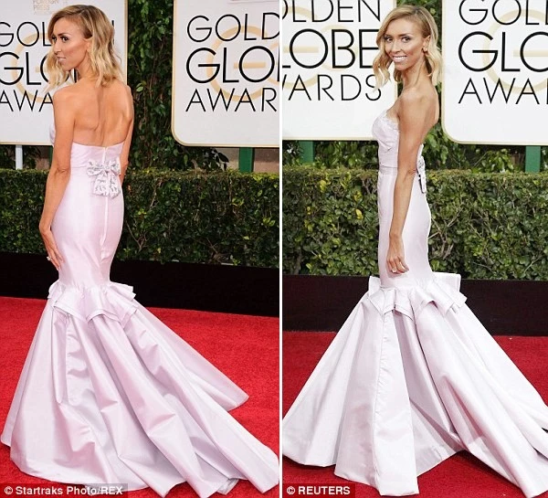 Giuliana Rancic gầy trơ xương trên thảm đỏ Quả cầu vàng 2015. 