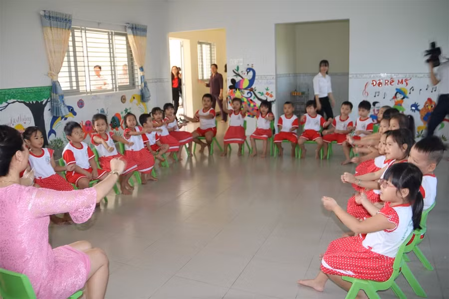 Học sinh mầm non tại Đồng Nai trong giờ học. Ảnh minh hoạ