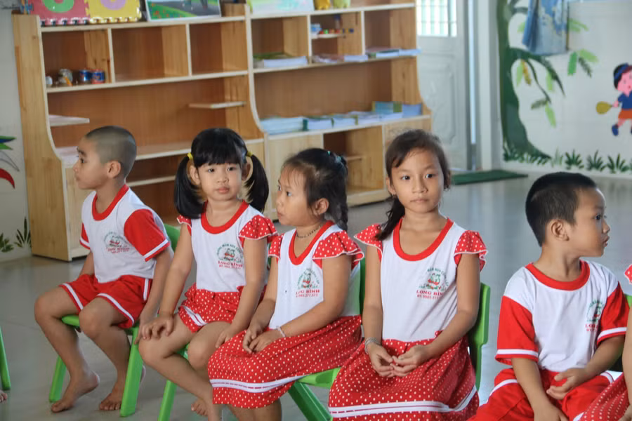 Trẻ mầm non tại TP Biên Hoà Đồng Nai trong giờ học. Ảnh minh hoạ