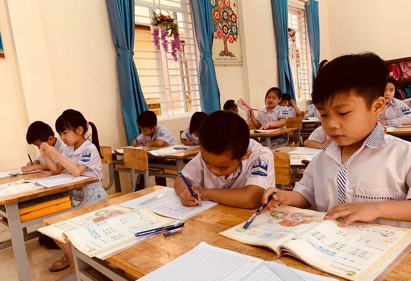 Nâng cao ý thức sử dụng sách giáo khoa cho học sinh từ những lớp học nhỏ nhất. Ảnh: Đức Trí