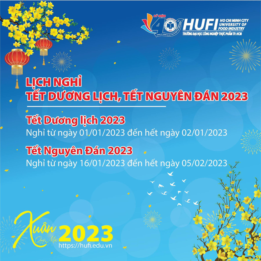 Lịch nghỉ Tết khá dài ngày của sinh viên HUFI. Lịch nghỉ Tết khá dài ngày của sinh viên HUFI.