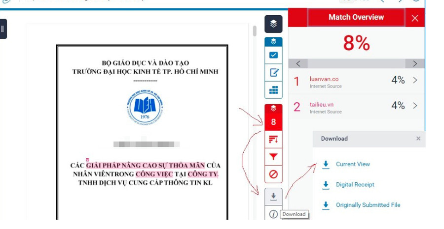 Giao diện hệ thống kiểm tra đạo văn của Đại học Kinh tế TPHCM. Ảnh: UEH Giao diện hệ thống kiểm tra đạo văn của Đại học Kinh tế TPHCM. Ảnh: UEH