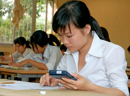 Danh sách máy tính cầm tay được mang vào phòng thi
