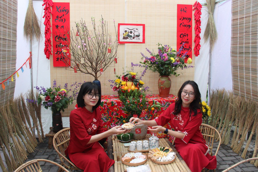 Tái hiện không gian Tết xưa.