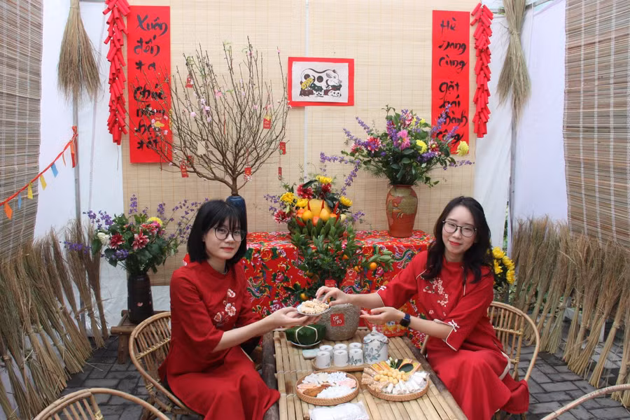 Tái hiện không gian Tết xưa.