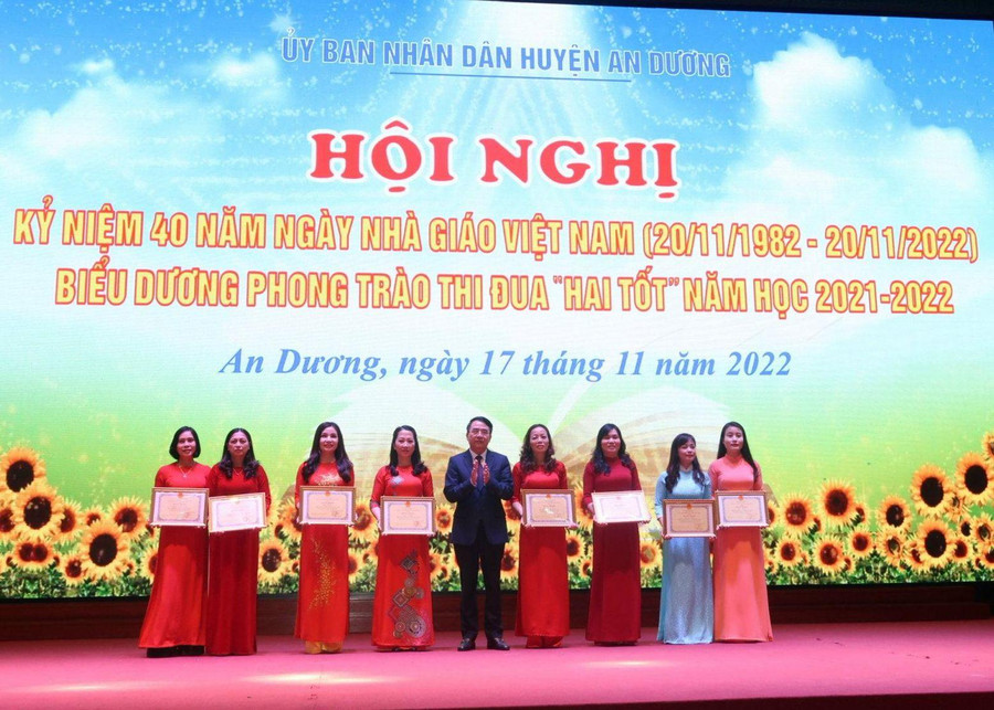 Ngành Giáo dục huyện An Dương đạt nhiều thành tích cao trong phong trào thi đua "dạy tốt, học tốt". Ngành Giáo dục huyện An Dương đạt nhiều thành tích cao trong phong trào thi đua "dạy tốt, học tốt".