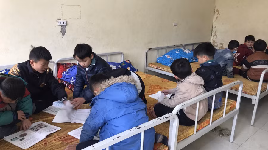 Khu nội trú dành cho các em học sinh nam tại Trường Tiểu học- THCS Đồng Sơn.