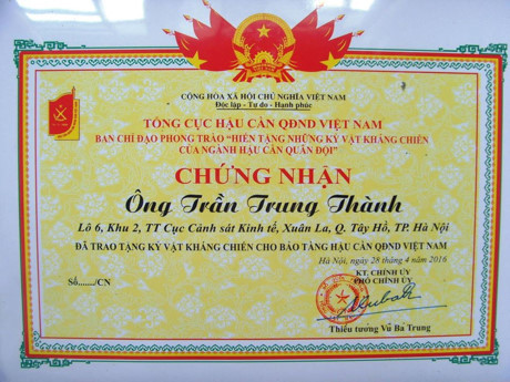 Những kỷ vật “biết nói” trở về từ chiến trường hoa lửa - Ảnh 6 Nhung ky vat “biet noi” tro ve tu chien truong hoa lua - Anh 6