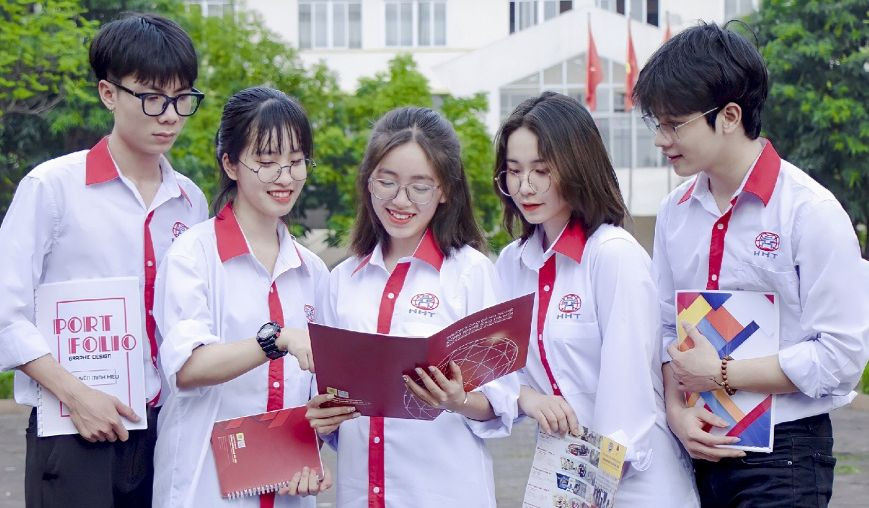 Học sinh hệ Cao đẳng 9+ đỗ tốt nghiệp THPT các năm đạt trên 98%. Ảnh: NTCC