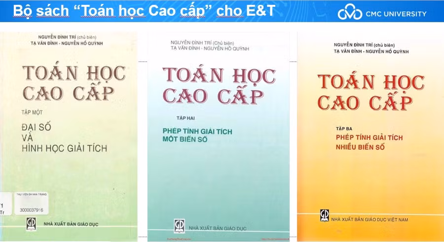 Bộ sách Toán học cao cấp của cố Giáo sư Nguyễn Đình Trí.