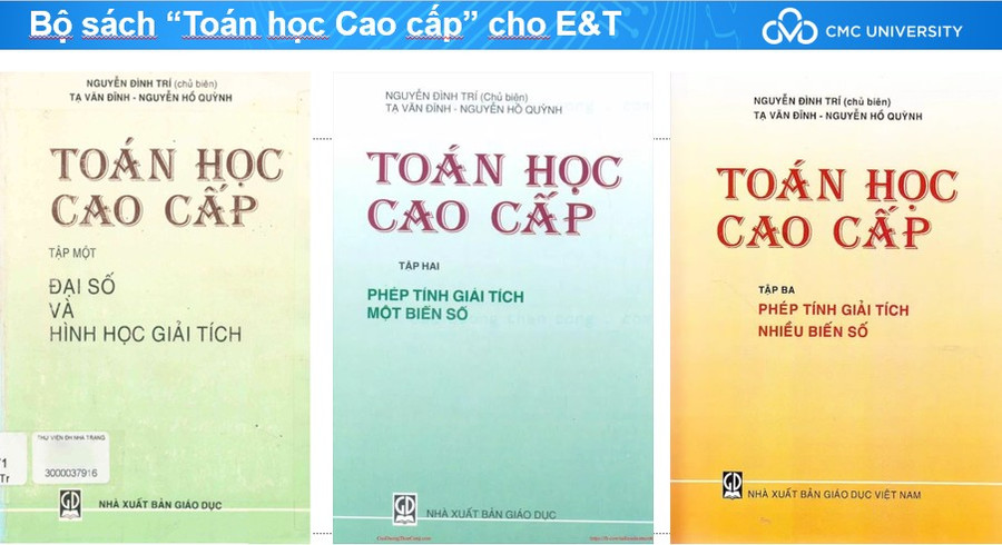 Bộ sách Toán học cao cấp của cố Giáo sư Nguyễn Đình Trí.