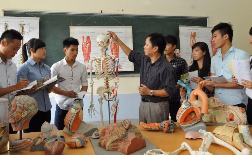 Giờ thực hành của sinh viên Trường ĐH Thể dục Thể thao Bắc Ninh. Ảnh: NTCC