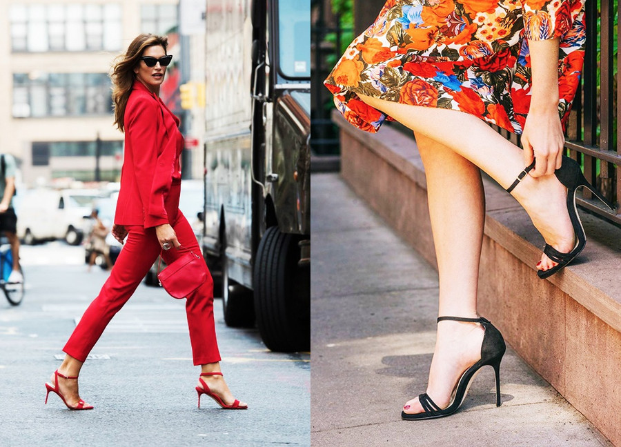 Sandals gót nhọn với quai đeo mảnh phía sau tạo nét thanh lịch và nữ tính cho vẻ ngoài của bạn gái. Không những thế, phần quai sau này còn giúp giữ đôi chân thật vững chắc, an toàn trên từng sải bước. Ảnh: @sarahflint_nyc. 8 kieu giay cac co gai nen mua ngay trong nam 2020 hinh anh 3