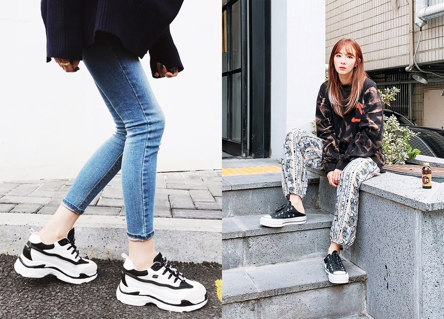 Mang đậm tinh thần unisex,sneakers cổ thấp phù hợp cho cả nam lẫn nữ ở mọi độ tuổi. Đây là mẫu giày không bao giờ lỗi mốt, trái lại còn ngày càng độc đáo và sáng tạo với sự đa dạng về màu sắc, họa tiết thân giày, hình dáng đế giày... Ảnh: clubfactory, @daraxxi. 8 kieu giay cac co gai nen mua ngay trong nam 2020 hinh anh 6