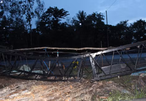 Hiện trường vụ tai nạn lao động khiến một công nhân thiệt mạng.