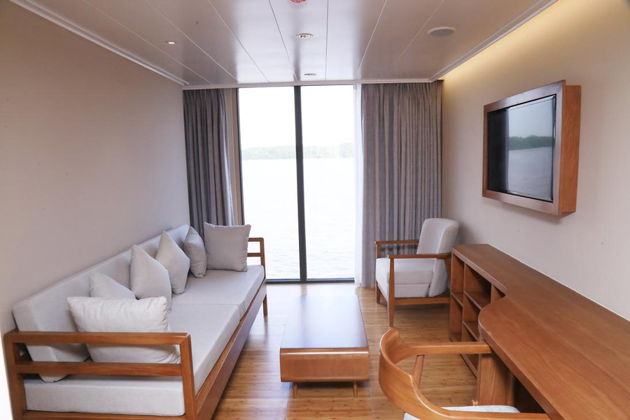 Các phòng kết hợp hài hòa các chi tiết tự nhiên như gỗ, đá, vải lanh.