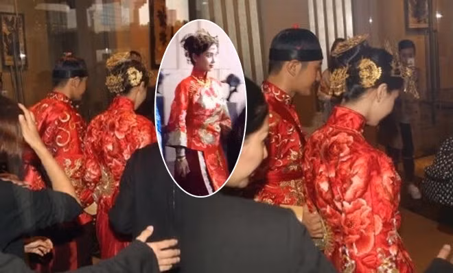 Huỳnh Hiểu Minh - Angelababy quỳ gối dâng trà trong đám cưới