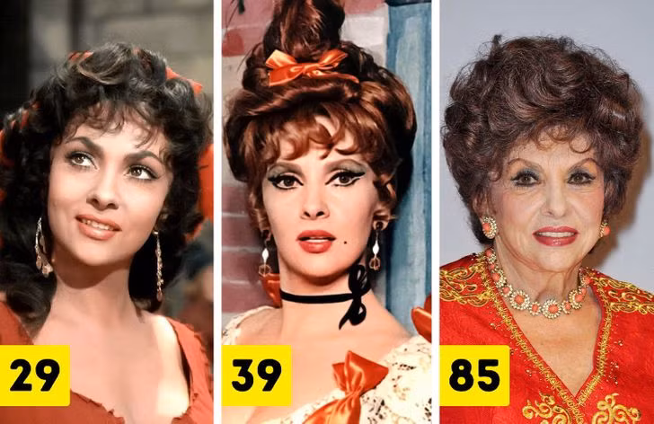 Gina Lollobrigida (29, 39 và 85 tuổi)