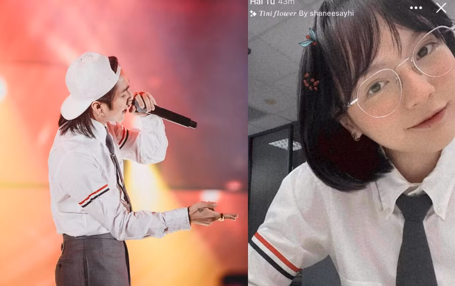 Hải Tú mặc chiếc áo giống Sơn Tùng MTP.