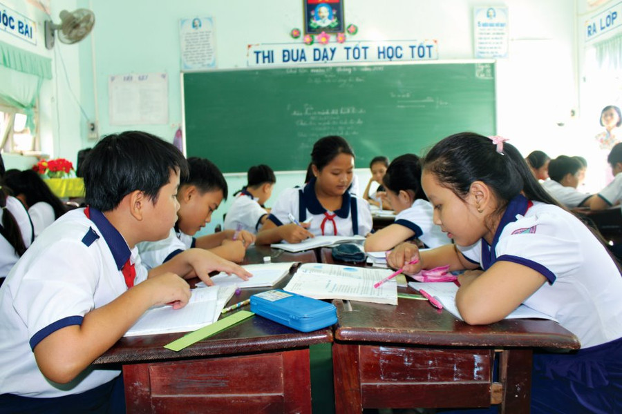 Giờ học tập, thảo luận của HS tỉnh Cà Mau.