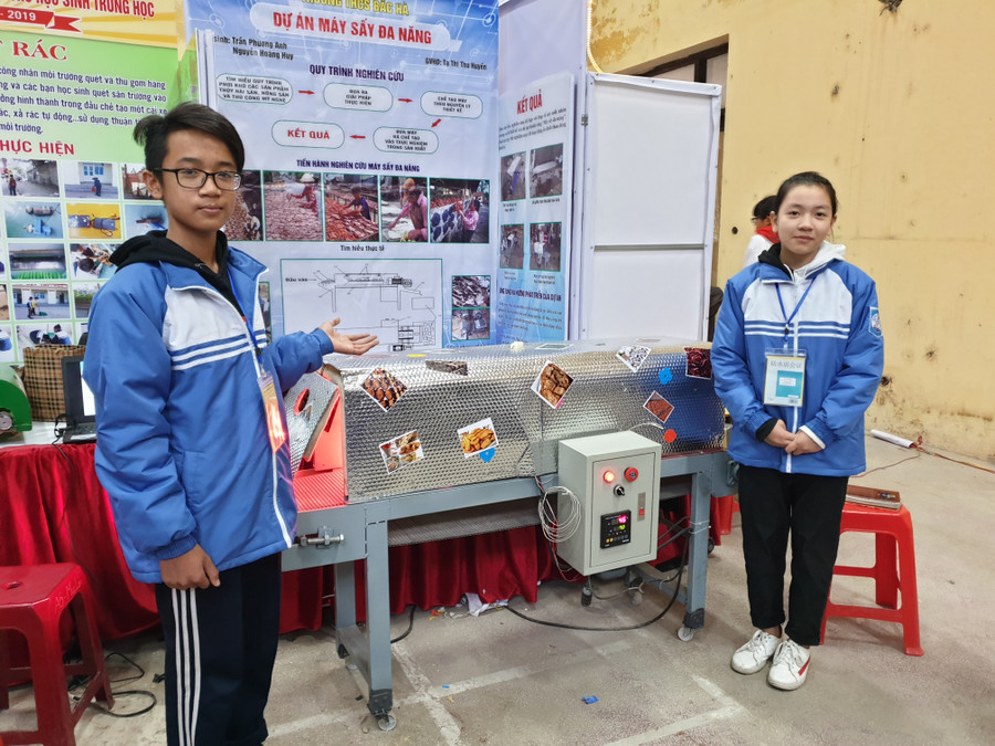 Dự án Máy sấy đa năng của nhóm học sinh Trường THCS Bắc Hà (quận Kiến An)
