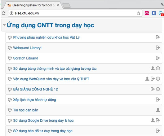 Hệ thống Moodle của Khoa Sư Phạm, Trường Đại học Cần Thơ Hệ thống Moodle của Khoa Sư Phạm, Trường Đại học Cần Thơ