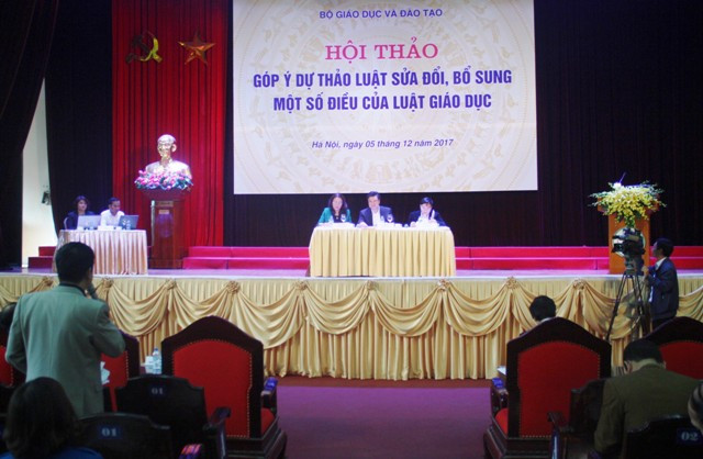 Hội thảo góp ý Dự thảo Luật sửa đổi, bổ sung một số điều của Luật Giáo dục sáng 5/12