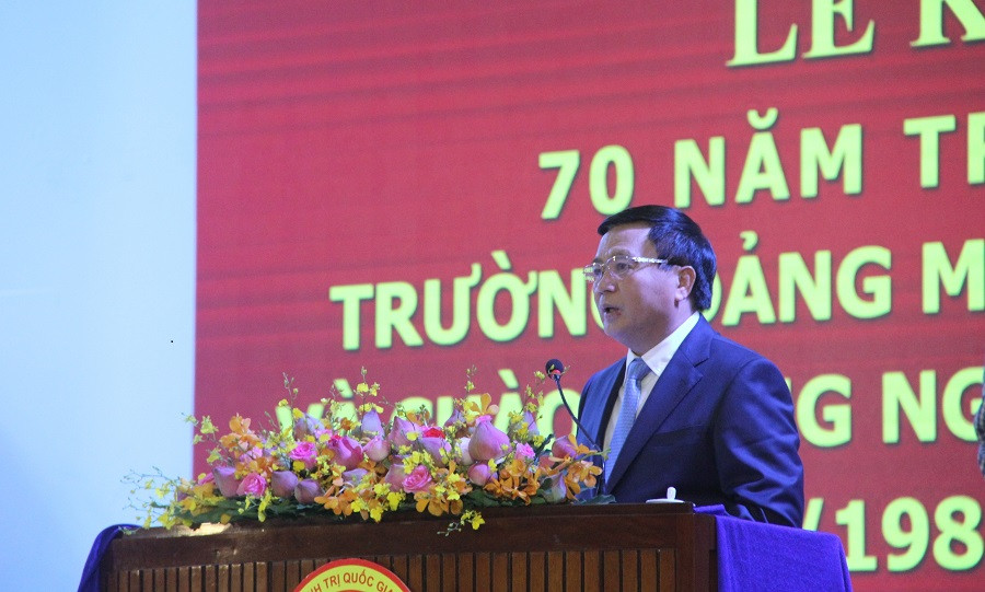 GS.TS Nguyễn Xuân Thắng, Bí thư Trung ương Đảng, Chủ tịch Hội đồng Lý luận Trung ương-Giám đốc Học viện Chính trị Quốc gia Hồ Chí Minh phát biểu