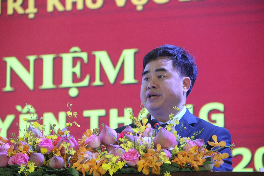 PGS.TS Phạm Minh Tuấn, Giám đốc Học viện Chính trị khu vực II đọc diễn văn kỷ niệm 70 năm truyền thống của đơn vị