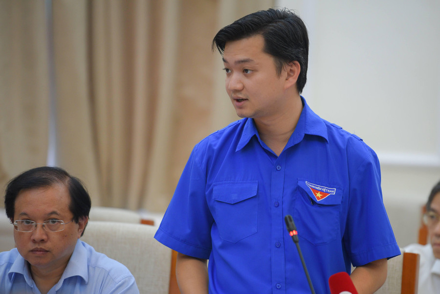 Bí thư Trung ương Đoàn TNCS Hồ Chí Minh, Chủ tịch Hội Sinh viên Việt Nam Nguyễn Minh Triết phát biểu tại hội nghị.