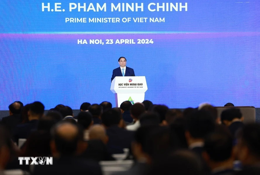 Thủ tướng Phạm Minh Chính phát biểu tại Diễn đàn Tương lai ASEAN 2024 tại Hà Nội. (Ảnh: Dương Giang/TTXVN) Thủ tướng Phạm Minh Chính phát biểu tại Diễn đàn Tương lai ASEAN 2024 tại Hà Nội. (Ảnh: Dương Giang/TTXVN)