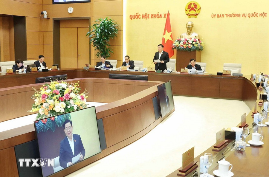 Chủ tịch Quốc hội Vương Đình Huệ phát biểu khai mạc. (Ảnh: Nhan Sáng/TTXVN)