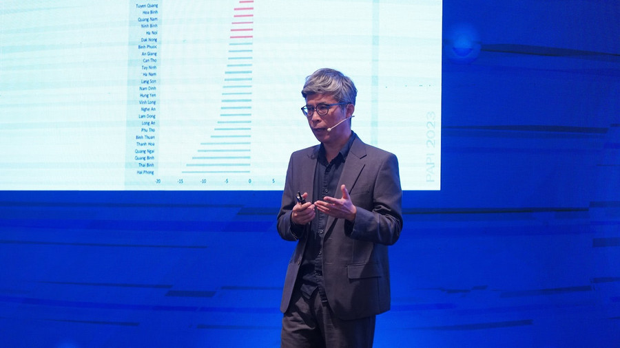 TS Đặng Hoàng Giang phát biểu tại buổi lễ. (Ảnh: UNDP)