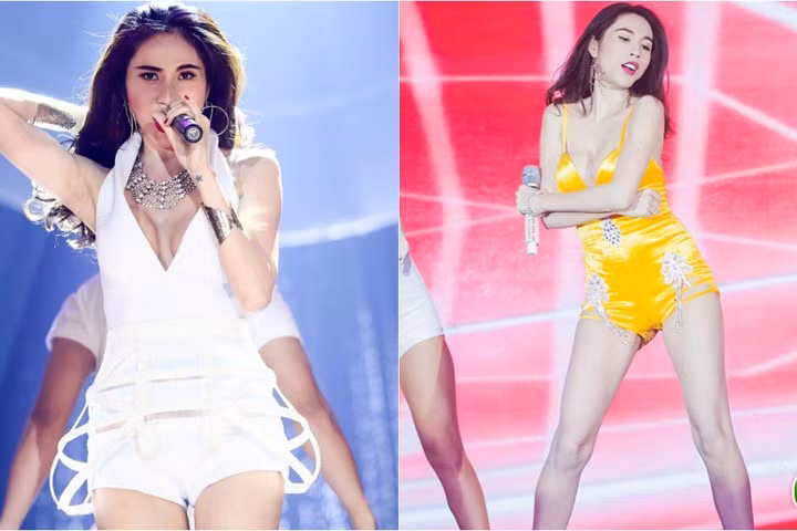 Thủy Tiên mặc sexy diễn bốc lửa khiến Công Vinh rạo rực ở xứ người