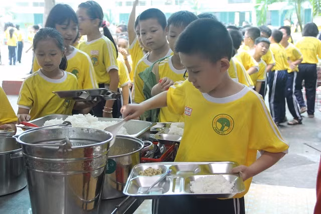 Bữa ăn trưa của HS tiểu học tại TPHCM (ảnh minh họa)
