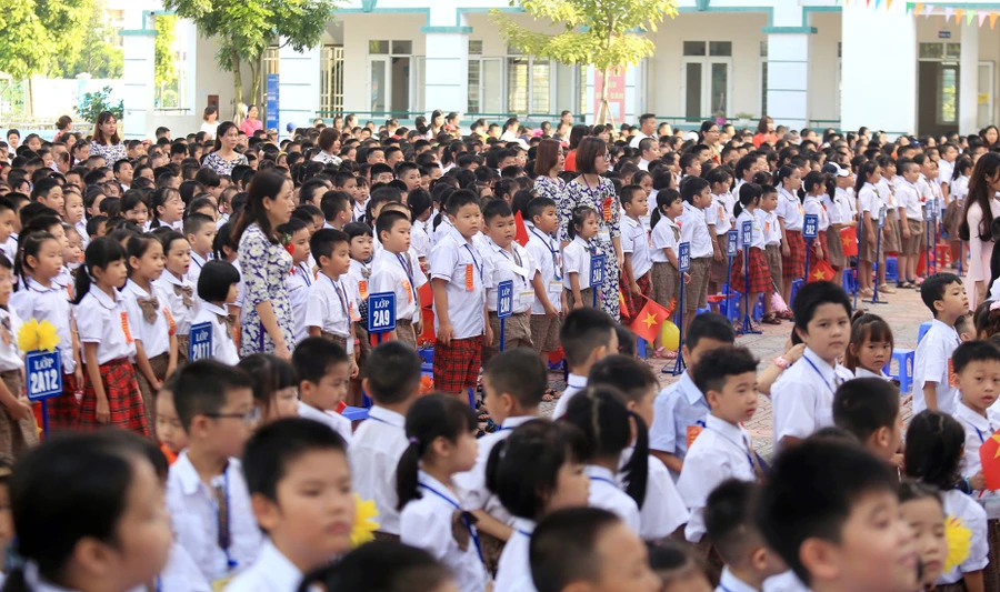 Học sinh Trường Tiểu học Chu Văn An (Hoàng Mai, Hà Nội). Ảnh: INT 