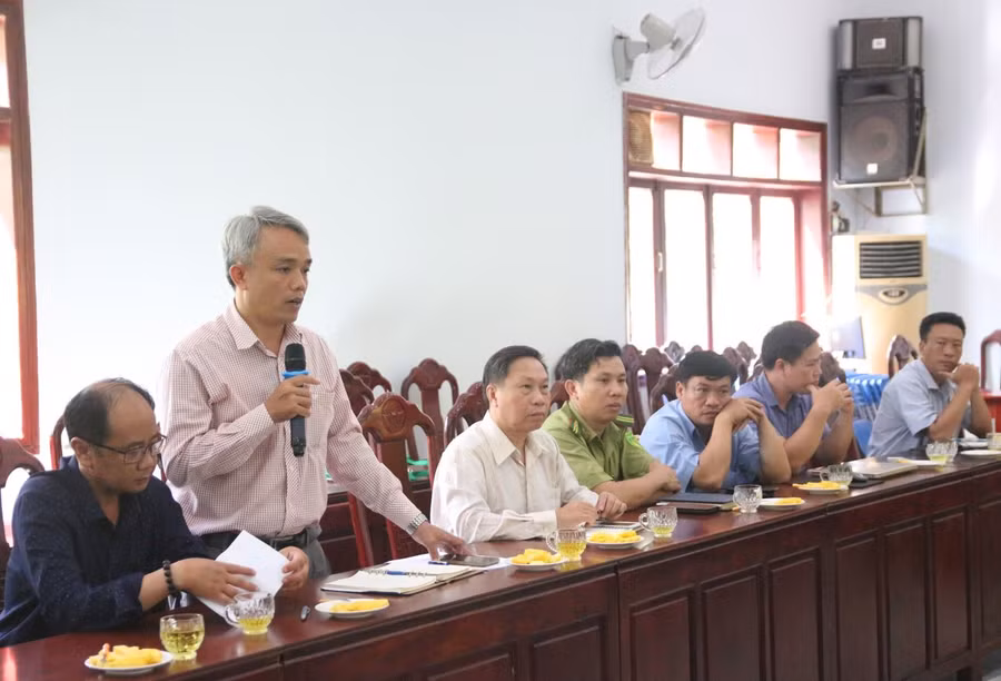 Ông Nguyễn Văn Thanh, Phó Giám đốc phụ trách Vườn Quốc gia Cát Tiên phát biểu tại buổi làm việc.