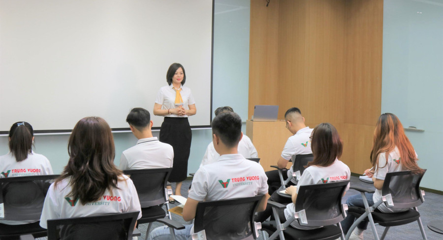 Giờ học trên giảng đường của sinh viên Trường Đại học Trưng Vương. Ảnh: NTCC