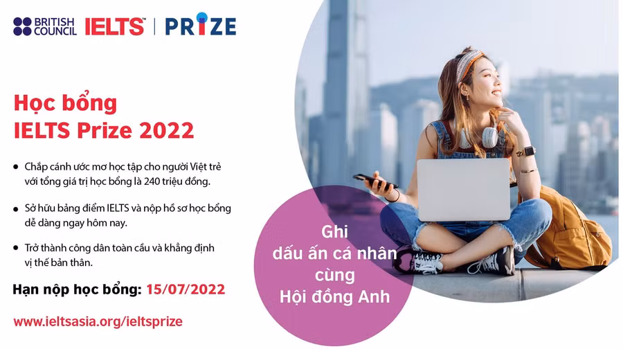 Học bổng IELTS Prize là chương trình học bổng uy tín do Hội đồng Anh xét tặng cho những cá nhân có năng lực vượt trội. Ảnh: British Council.