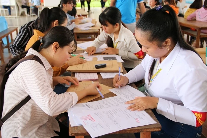 Tân sinh viên khóa 2019-2023 nhập học tại Trường ĐH An Giang. Ảnh website Trường ĐH An Giang