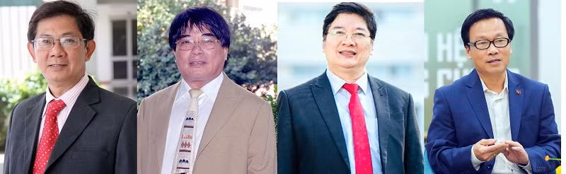 Từ trái qua: TS Nguyễn Đức Nghĩa, PGS.TS Đỗ Văn Dũng, TS Trần Đình Lý, TS Võ Văn Tuấn.