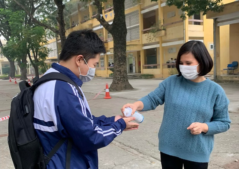 Công tác phòng dịch luôn được Trường Chương Mỹ A (huyện Chương Mỹ, Hà Nội) chú trọng.