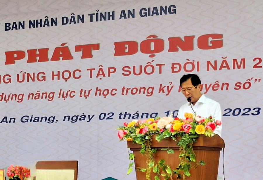 Ông Lê Văn Phước - Phó Chủ tịch UBND tỉnh An Giang phát biểu tại Lễ phát động.