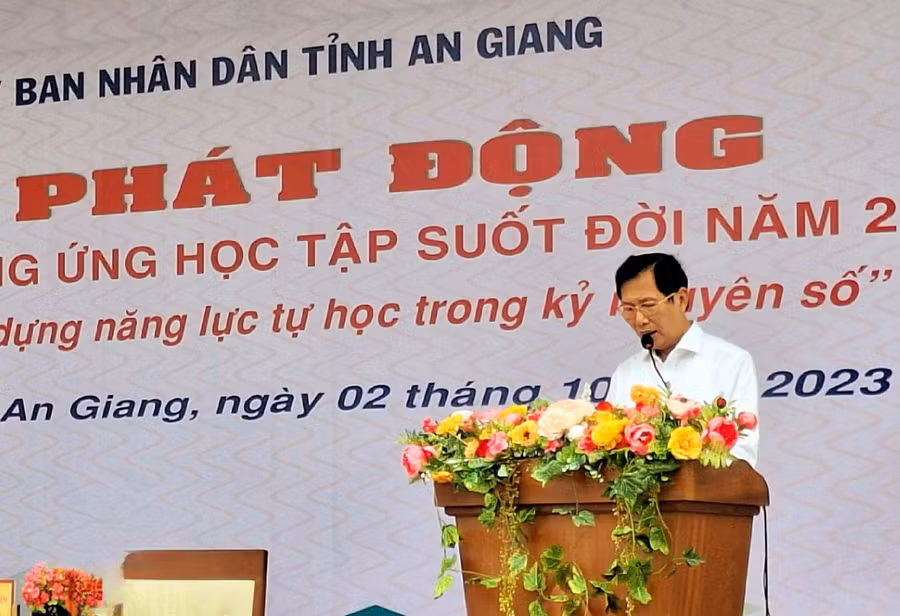 Ông Lê Văn Phước - Phó Chủ tịch UBND tỉnh An Giang phát biểu tại Lễ phát động.